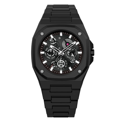 Premium Black Stainless Steel Waterproof Men’s Watch